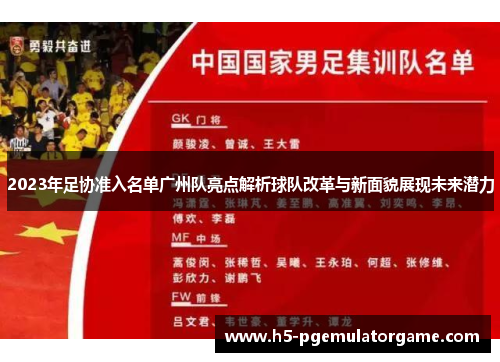 2023年足协准入名单广州队亮点解析球队改革与新面貌展现未来潜力